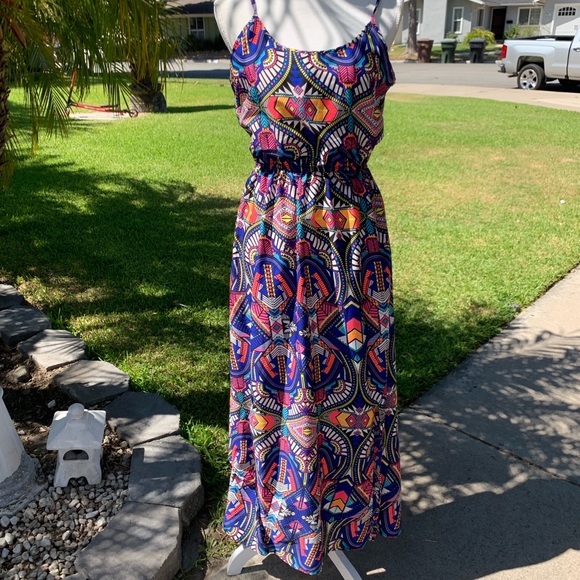 ✨💖💜 NWOT Super Fly Vibrant Aztec Maxi 💜💖✨ - Picture 3 of 8